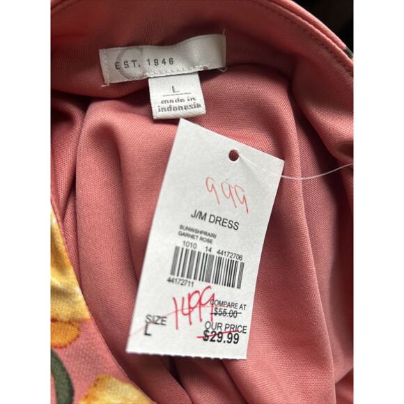 NWT Cato J/M Garnet Rose Floral Dress- Size L -‎ EST 1946 $29.99 orig. - Picture 2 of 5